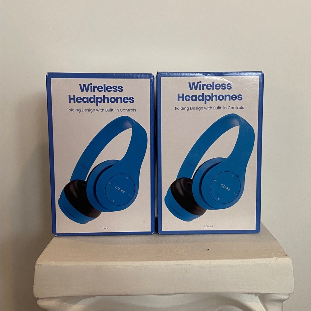 Blue Wireless Headphones